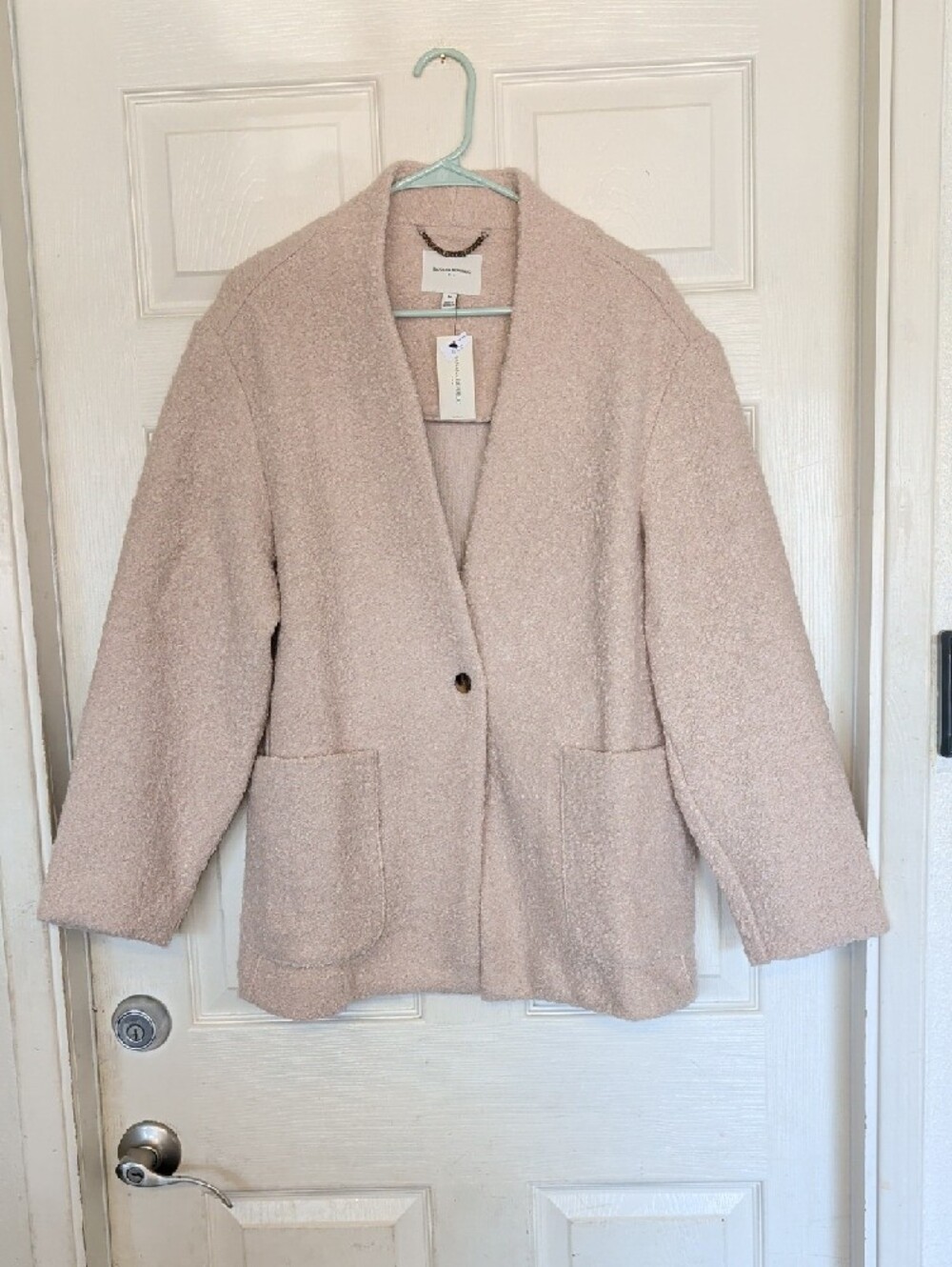 Banana Republic knit bouclé teddy jacket Neutral cream Women M